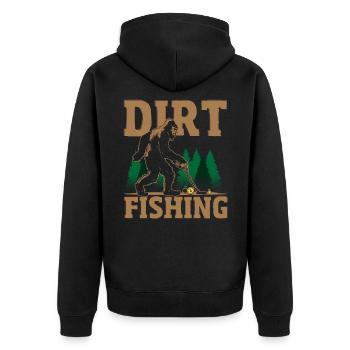 Metalldetektor, großes Fuß-T-Shirt, - Unisex Premium Bio Zip Hoodie - Schwarz - Hinten - Nico (187cm)