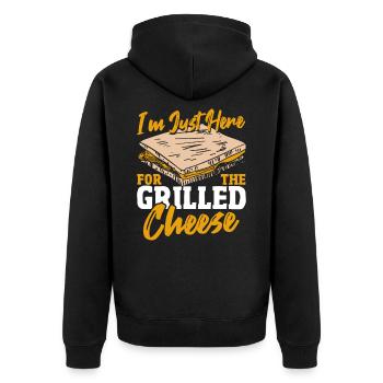 Je ne suis là que pour le grilled cheese - Veste à capuche bio Premium Unisexe - noir - Dos - Nico (187cm)