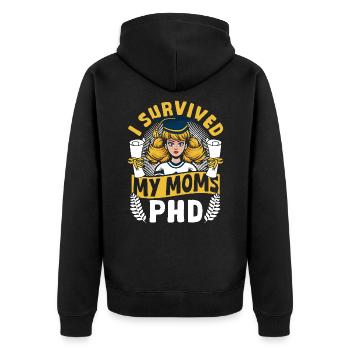 Abschluss der Doktorarbeit Doktortitel Promotion - Unisex Premium Bio Zip Hoodie - Schwarz - Hinten - Nico (187cm)