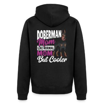 Maman Doberman Comme une maman normale, mais plus cool - Veste à capuche bio Premium Unisexe - noir - Dos - Nico (187cm)