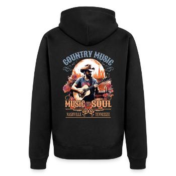 Musique country Guitare Guitariste Chanteur Vintage - Veste à capuche bio Premium Unisexe - noir - Dos - Nico (187cm)