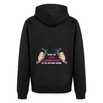 Either You Love Cheer Leading Or You Are Wrong Gym - Unisex Premium Bio Zip Hoodie - Schwarz - Hinten - Nico (187cm)