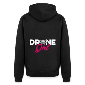 Drone Girl Graphic Drone Flying Quadcopter Pilot R - Unisex Premium Organic Zip Hoodie - black - Back - Nico (187cm)
