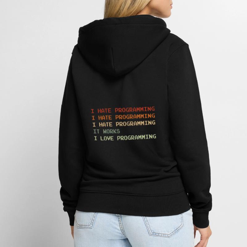 Things I Hate Programming Coder Coding Developer S Unisex Premium Bio Zip Hoodie