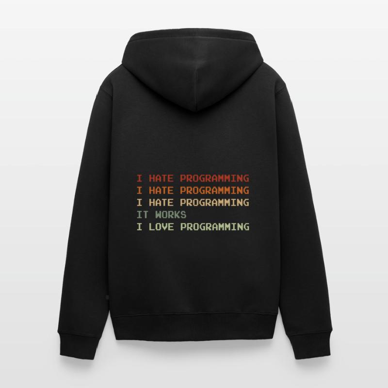 Things I Hate Programming Coder Coding Developer S Unisex Premium Bio Zip Hoodie