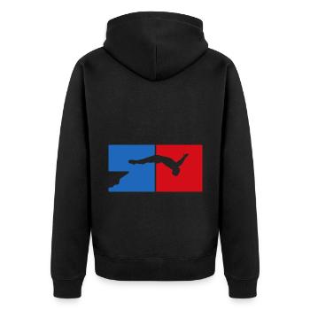 Retro Graphic Cliff Diver Cliff Diving Tombstoning - Unisex Premium Organic Zip Hoodie - black - Back - Nico (187cm)