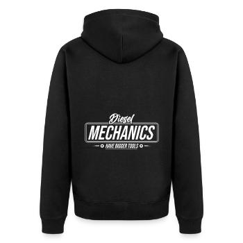 Diesel Mechanics Have Bigger Tools Car Lover Autom - Unisex Premium Bio Zip Hoodie - Schwarz - Hinten - Nico (187cm)