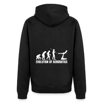 Retro Graphic Gymnast Gymnastics Acrobat Acrobatic - Unisex Premium Bio Zip Hoodie - Schwarz - Hinten - Nico (187cm)
