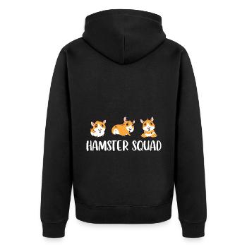 Hamster Squad Animal Lover Pet Owner Rodents Hamst - Unisex Premium Bio Zip Hoodie - Schwarz - Hinten - Nico (187cm)
