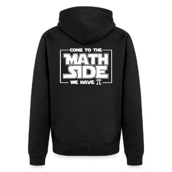 Viens au côté des maths Nous avons Pi Shirt Math Geek P - Veste à capuche bio Premium Unisexe - noir - Dos - Nico (187cm)