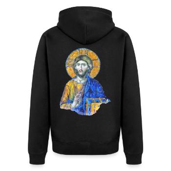Jesus Christus Mosaik-Kunst in der Hagia-Sophia - Unisex Premium Bio Zip Hoodie - Schwarz - Hinten - Nico (187cm)