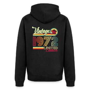 Original vintage 1972 50th birthday gift - Unisex Premium Organic Zip Hoodie - black - Back - Nico (187cm)