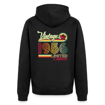 Original vintage 1956 66th birthday gift - Unisex Premium Organic Zip Hoodie - black - Back - Nico (187cm)