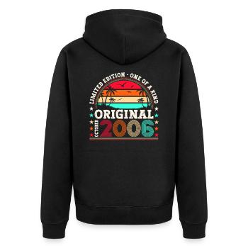 Original October 2006 16th Birthday Gift Cool - Unisex Premium Organic Zip Hoodie - black - Back - Nico (187cm)