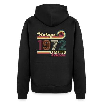 Original vintage 1972 50th birthday gift - Unisex Premium Organic Zip Hoodie - black - Back - Nico (187cm)