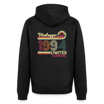 Original vintage 1994 28th birthday gift - Unisex Premium Organic Zip Hoodie - black - Back - Nico (187cm)