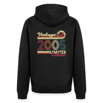 Original vintage 2005 17th birthday gift - Unisex Premium Organic Zip Hoodie - black - Back - Nico (187cm)