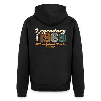 Original vintage 1969 53rd birthday gift - Unisex Premium Organic Zip Hoodie - black - Back - Nico (187cm)