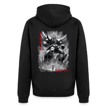Mein Weg - Unisex Premium Bio Zip Hoodie - Schwarz - Hinten - Nico (187cm)