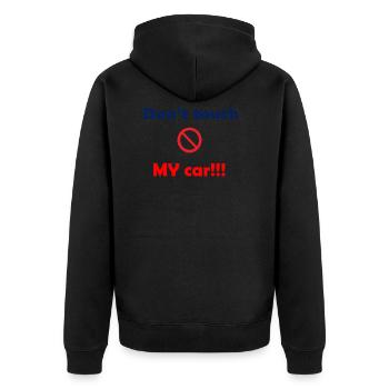 dont touch my car - Veste à capuche bio Premium Unisexe - noir - Dos - Nico (187cm)