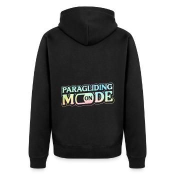 Paragliding Mode On Parachute Paraglider Skydiving - Unisex Premium Bio Zip Hoodie - Schwarz - Hinten - Nico (187cm)