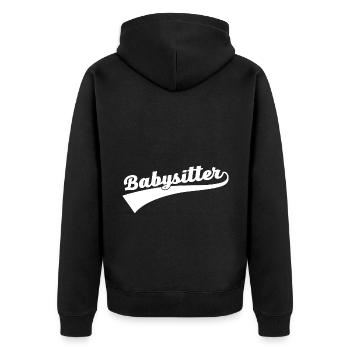 Babysitter Graphic Daycare Provider Daycare Teach - Unisex Premium Bio Zip Hoodie - Schwarz - Hinten - Nico (187cm)