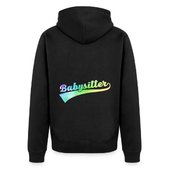 Babysitter Graphic Daycare Provider Daycare Teach - Unisex Premium Bio Zip Hoodie - Schwarz - Hinten - Nico (187cm)