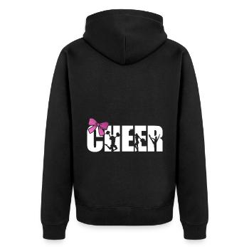 Cheer Graphic Cheerleading Cheerleader Gymnast Dan - Unisex Premium Bio Zip Hoodie - Schwarz - Hinten - Nico (187cm)