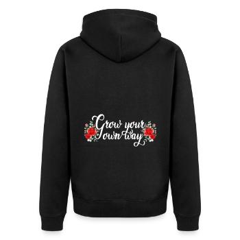 Grow Your Own Way Gardener Gardening Plants Botanc - Unisex Premium Bio Zip Hoodie - Schwarz - Hinten - Nico (187cm)