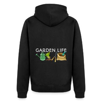 Garden Life Gardener Horticulturist Gardening Land - Unisex Premium Bio Zip Hoodie - Schwarz - Hinten - Nico (187cm)