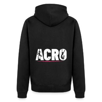 Retro Graphic Gymnast Gymnastics Acrobat Acrobatic - Unisex Premium Bio Zip Hoodie - Schwarz - Hinten - Nico (187cm)