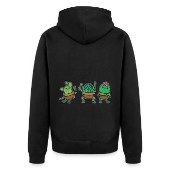 Cactus Graphic Gardener Horticulturist Gardening L - Unisex Premium Bio Zip Hoodie - Schwarz - Hinten - Nico (187cm)