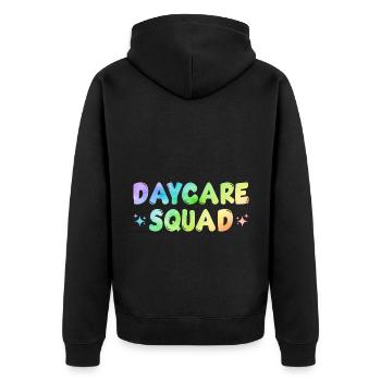 Daycare Squad Daycare Provider Daycare Teacher Pre - Unisex Premium Bio Zip Hoodie - Schwarz - Hinten - Nico (187cm)