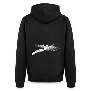 Retro Graphic Cliff Diver Cliff Diving Tombstoning - Unisex Premium Organic Zip Hoodie - black - Back - Nico (187cm)