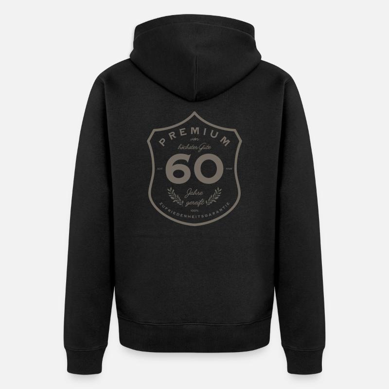 60e anniversaire mûri 60 ans - Veste à capuche bio Premium Unisexe - noir