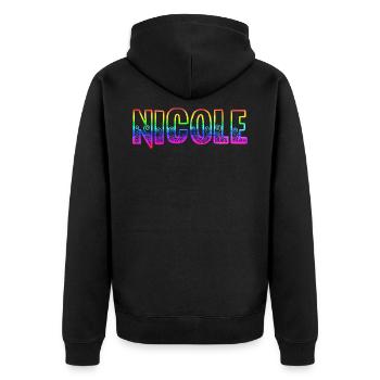 nicole rs rainbow - Unisex Premium Organic Zip Hoodie - black - Back - Nico (187cm)