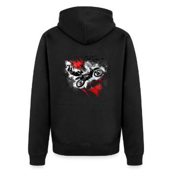 Motocross, Motocrosser, Gift Idea - Unisex Premium Organic Zip Hoodie - black - Back - Nico (187cm)