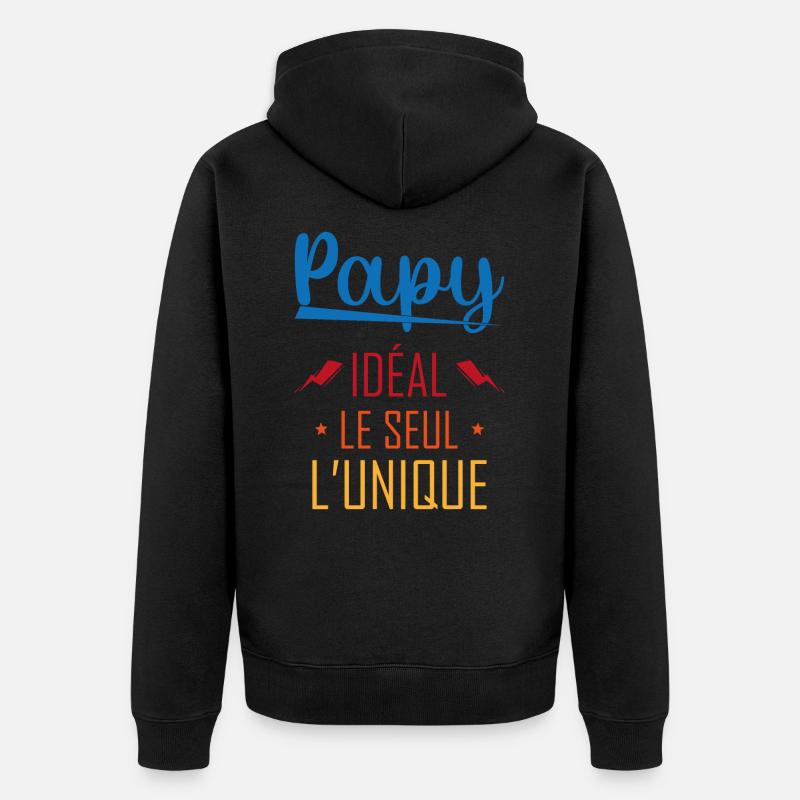 Papy Idéal Le seul L'unique - Veste à capuche bio Premium Unisexe - noir