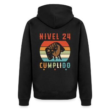 Niveau 24 Complet - Veste à capuche bio Premium Unisexe - noir - Dos - Nico (187cm)