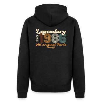 Cadeau original vintage 1986 36ème anniversaire - Veste à capuche bio Premium Unisexe - noir - Dos - Nico (187cm)