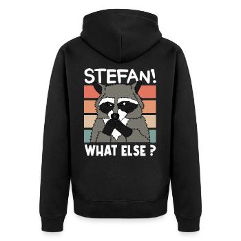 RACCOON RACOON STEFAN Christmas Gift - Unisex Premium Organic Zip Hoodie - black - Back - Nico (187cm)