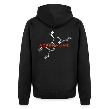 Adrenaline Structural Formula - Unisex Premium Organic Zip Hoodie - black - Back - Nico (187cm)