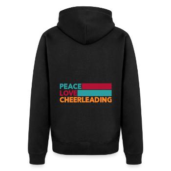 Peace Love Cheer Cheerleading Cheerdance Sports Tu - Unisex Premium Bio Zip Hoodie - Schwarz - Hinten - Nico (187cm)