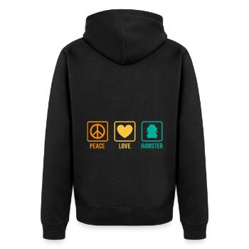 Peace Love Hamster Animal Owner Hamster Lover Pet - Unisex Premium Bio Zip Hoodie - Schwarz - Hinten - Nico (187cm)