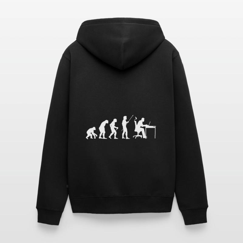 Evolution Of Man Coding Software Developer Program Unisex Premium Bio Zip Hoodie