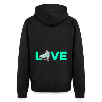 Love Graphic Ice Skating Figure Skater Ice Skater - Unisex Premium Bio Zip Hoodie - Schwarz - Hinten - Nico (187cm)