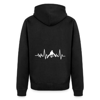 Parkour - Unisex Premium Bio Zip Hoodie - Schwarz - Hinten - Nico (187cm)