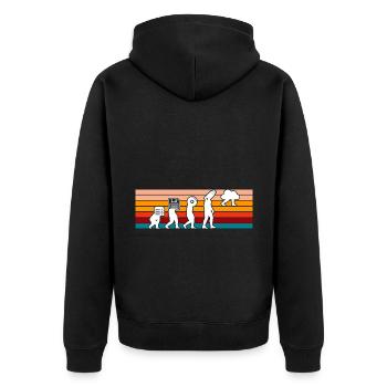 Evolution Of Man Coding Software Developer Program - Unisex Premium Bio Zip Hoodie - Schwarz - Hinten - Nico (187cm)