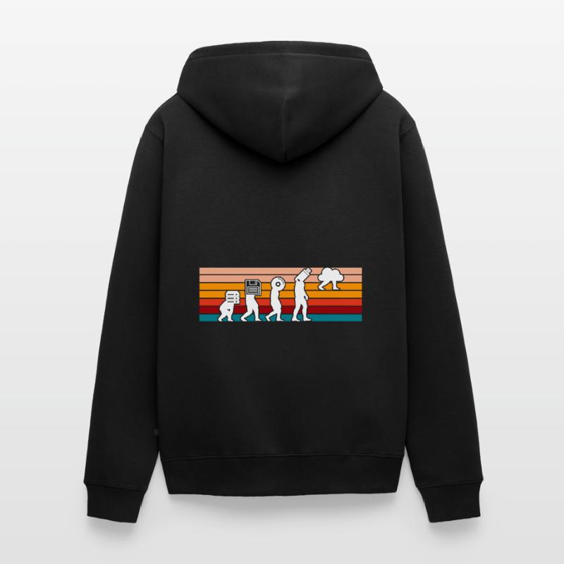 Evolution Of Man Coding Software Developer Program Unisex Premium Bio Zip Hoodie