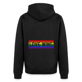 Love Wins Transgender Lgbtq Gay Lesbian Rainbow Pr - Unisex Premium Bio Zip Hoodie - Schwarz - Hinten - Nico (187cm)